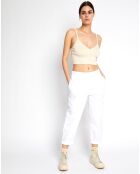 Pantalon Cargo Poche Elastique blanc