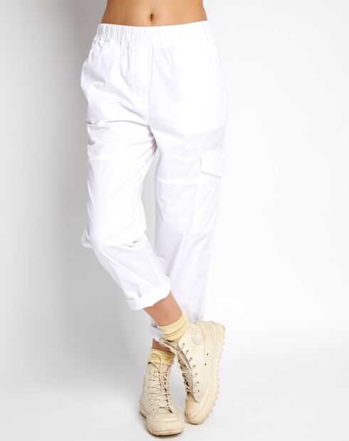 Pantalon Cargo Poche Elastique blanc