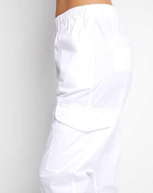 Pantalon Cargo Poche Elastique blanc