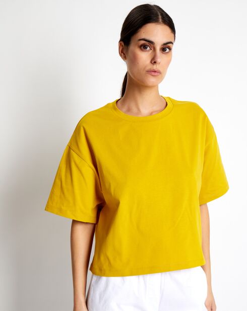 T-shirt gialla corta oversize