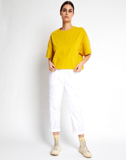 T-shirt gialla corta oversize
