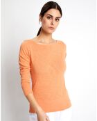 T-Shirt manches longues Col Bateau Cot Flame orange clair