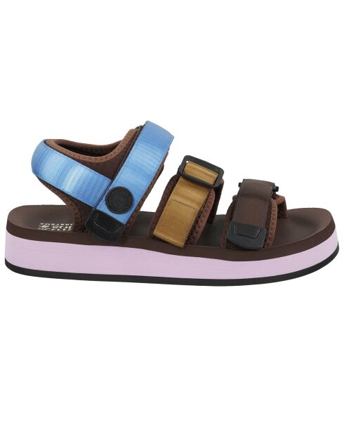 Sandales Baza marron/doré/bleu