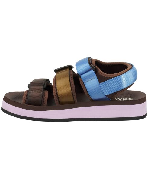 Sandales Baza marron/doré/bleu