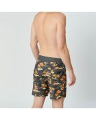 Short de Bain Hempstretch 69 18 kaki foncé/orange