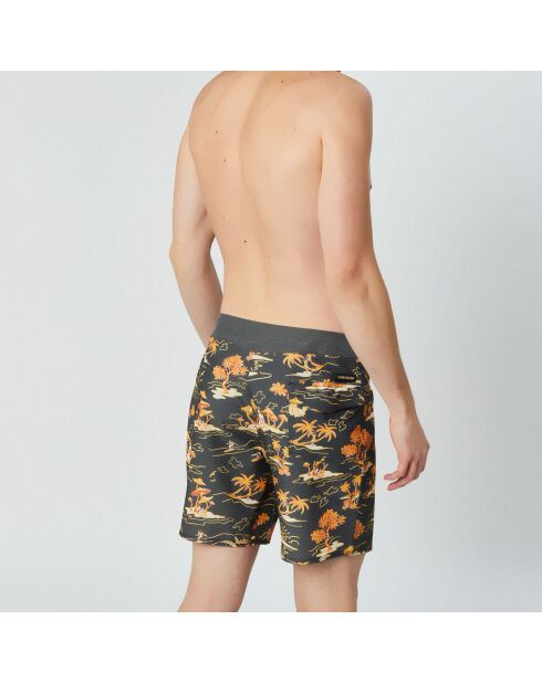 Short de Bain Hempstretch 69 18 kaki foncé/orange