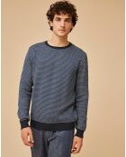 Pull Madura jacquard fumé bleu