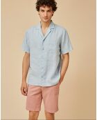 Chemise Regular Fit 100% Lin Bernard azur