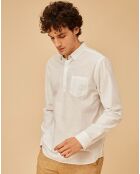 Chemise Regular Fit en Coton & Lin Benilde blanche