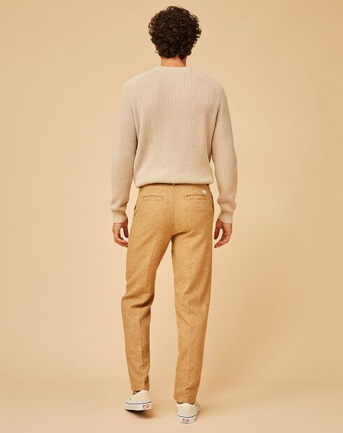 Pantalon Semi-Slim en Lin & Coton Burtys muscade