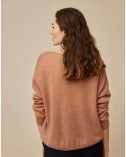 Pull en Laine Mérinos & Kid Mohair mélangés Tanaelle poudre