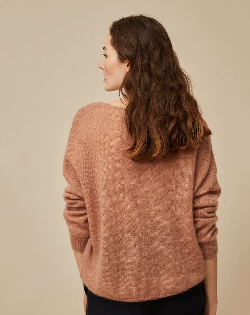 Pull en Laine Mérinos & Kid Mohair mélangés Tanaelle poudre