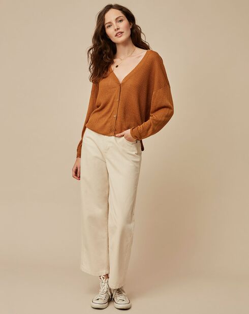 Gilet 100% Lin Theory noisette