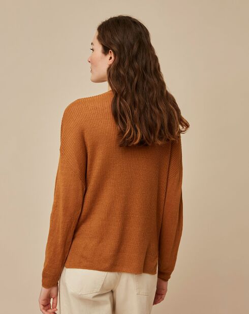 Gilet 100% Lin Theory noisette