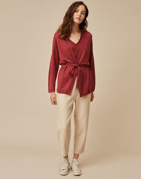 Gilet 100% Lin Therence terracotta