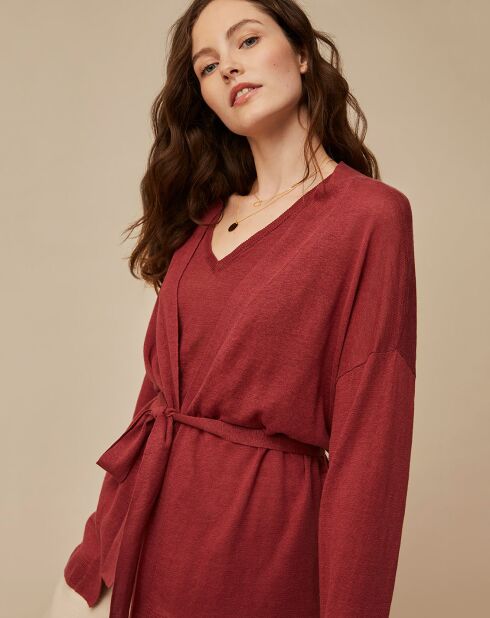 Gilet 100% Lin Therence terracotta