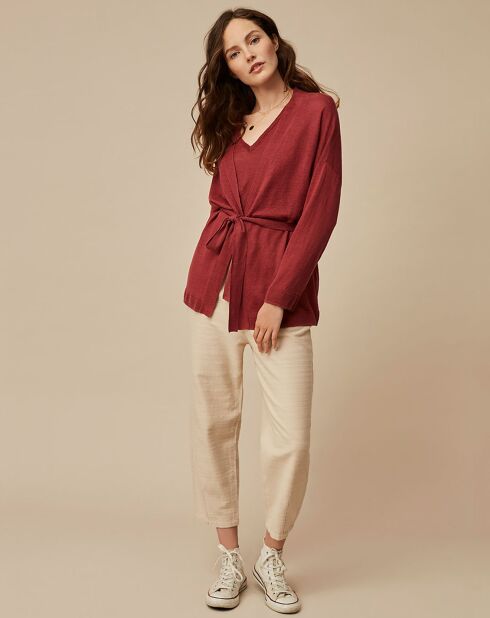Gilet 100% Lin Therence terracotta
