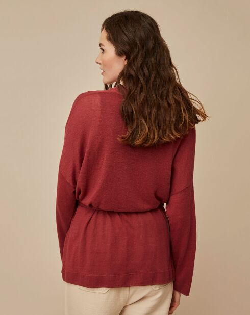 Gilet 100% Lin Therence terracotta