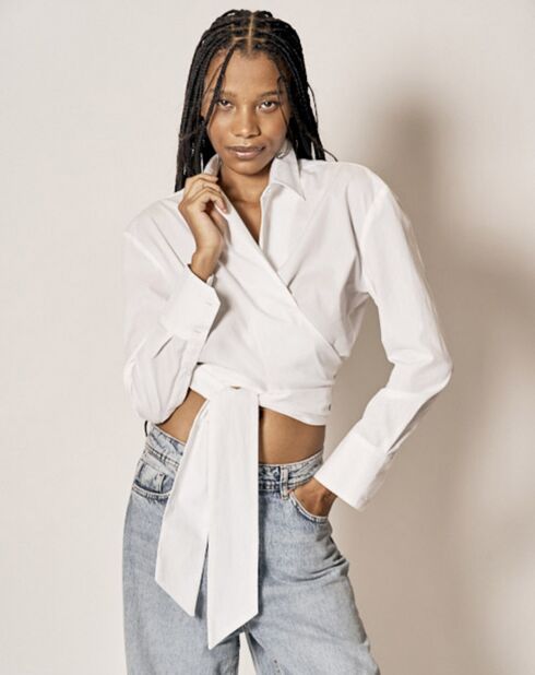 Chemise en Coton à nouer Adi blanche