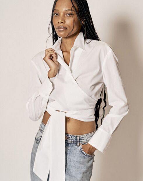 Chemise en Coton à nouer Adi blanche