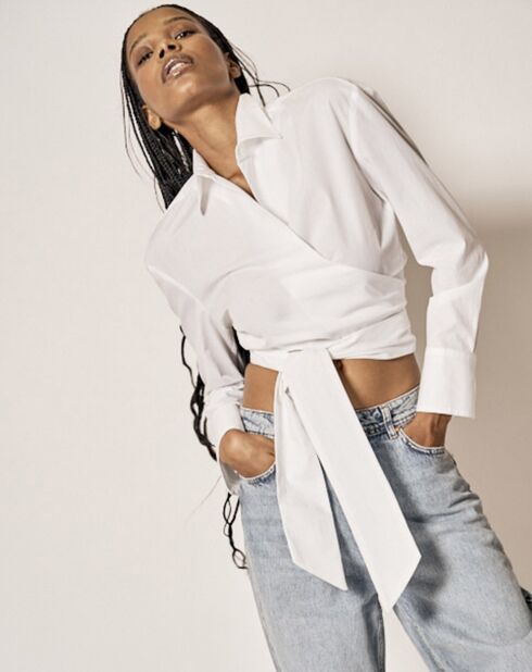 Chemise en Coton à nouer Adi blanche