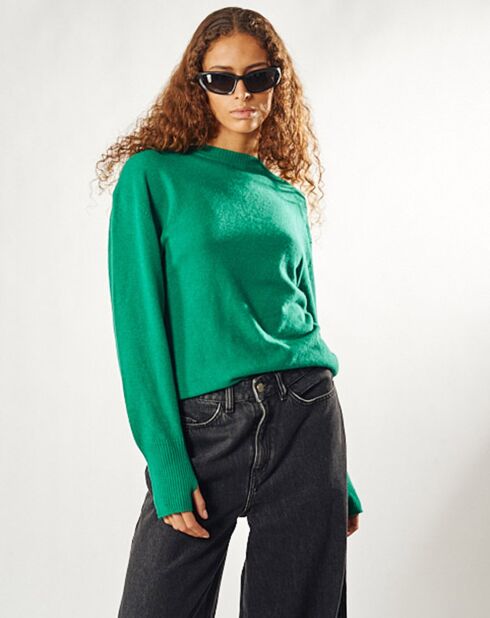 Pull en Laine & Cachemire mélangés Marina vert