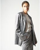 Veste blazer à paillettes Raia argentée