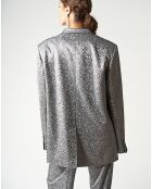 Veste blazer à paillettes Raia argentée