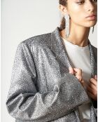 Veste blazer à paillettes Raia argentée