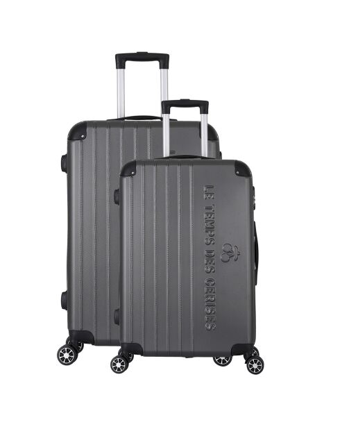 2 Valises 4 roues doubles Bari 50/70 cm anthracite