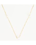 Delicado collar de oro amarillo con perlas