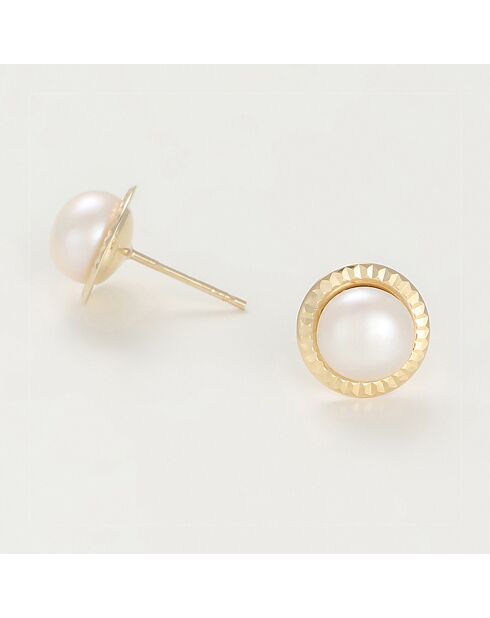 Boucles d'oreilles Barcelona Perle or jaune