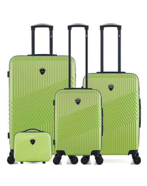 3 Valises + Vanity Peter 35/47/30cm vertes
