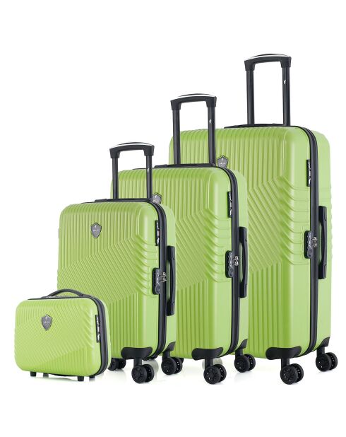 3 Valises + Vanity Peter 35/47/30cm vertes