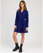 Robe chemise courte Mira bleu électrique