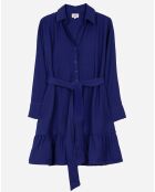 Robe chemise courte Mira bleu électrique