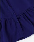 Robe chemise courte Mira bleu électrique