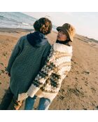 Theo Strickjacke aus Wollmix mit ausgefallenem Zickzack-Print
