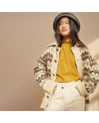 Theo Strickjacke aus Wollmix mit ausgefallenem Zickzack-Print