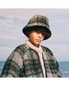 Jacke Danny aus Wollmix mit grau/braunem Karomuster
