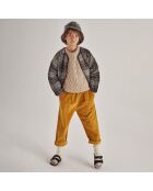 Jacke Danny aus Wollmix mit grau/braunem Karomuster