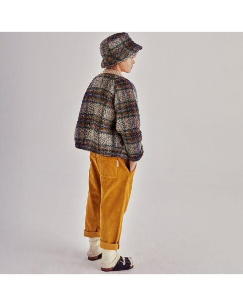 Jacke Danny aus Wollmix mit grau/braunem Karomuster