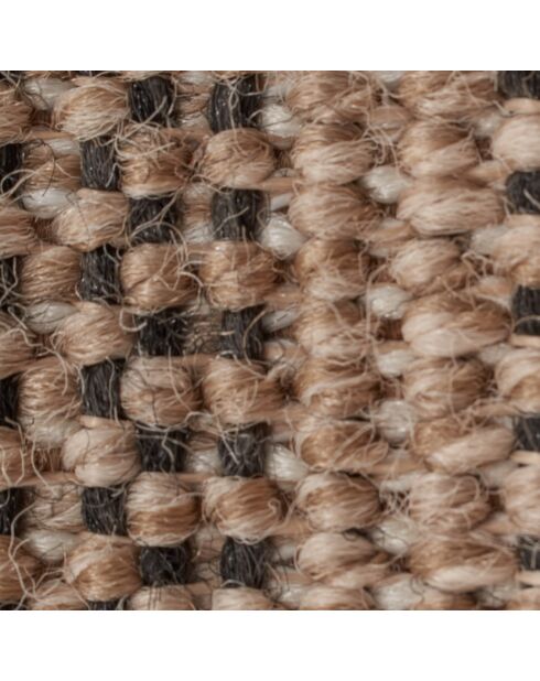 Tapis aspect jute TULUM 9062 noir - 60x90 cm