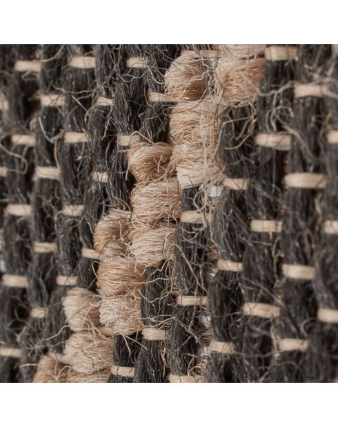 Tapis aspect jute TULUM 9062 noir - 60x90 cm