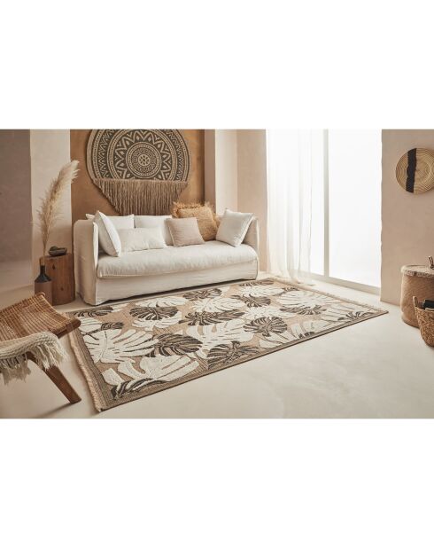 Tapis aspect jute TULUM 9062 noir - 60x90 cm