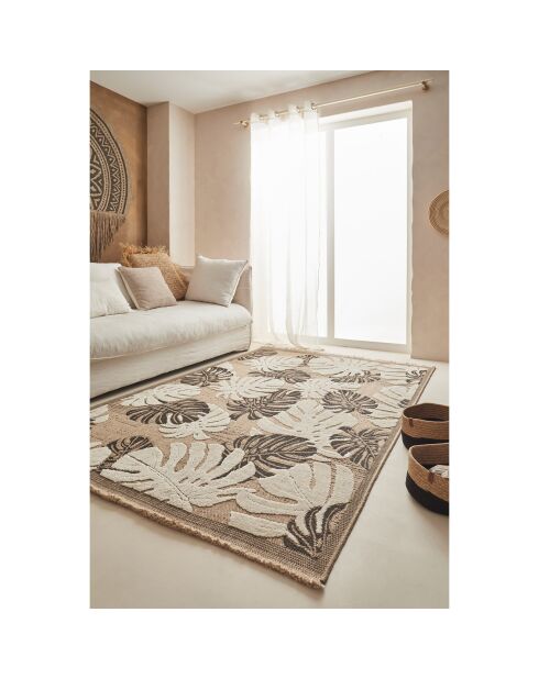 Tapis aspect jute TULUM 9062 noir - 60x90 cm