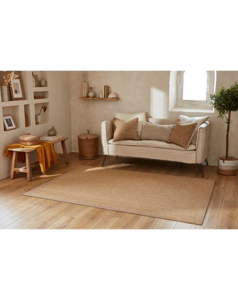 Tapis aspect Jute Nature 8877 jaune - 120x170 cm