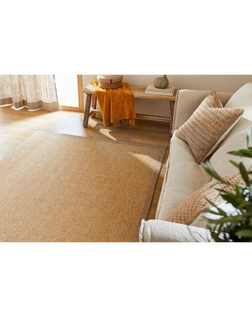 Tapis aspect Jute Nature 8877 jaune - 120x170 cm