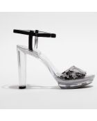 Sandali Najo trasparenti/neri - tacco 11 cm