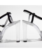 Sandali Najo trasparenti/neri - tacco 11 cm